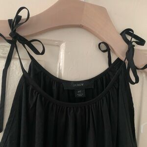 J. Crew Black Ruched Tie Front Camisole